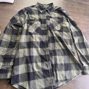 Express Medium Green Flannel Shirt